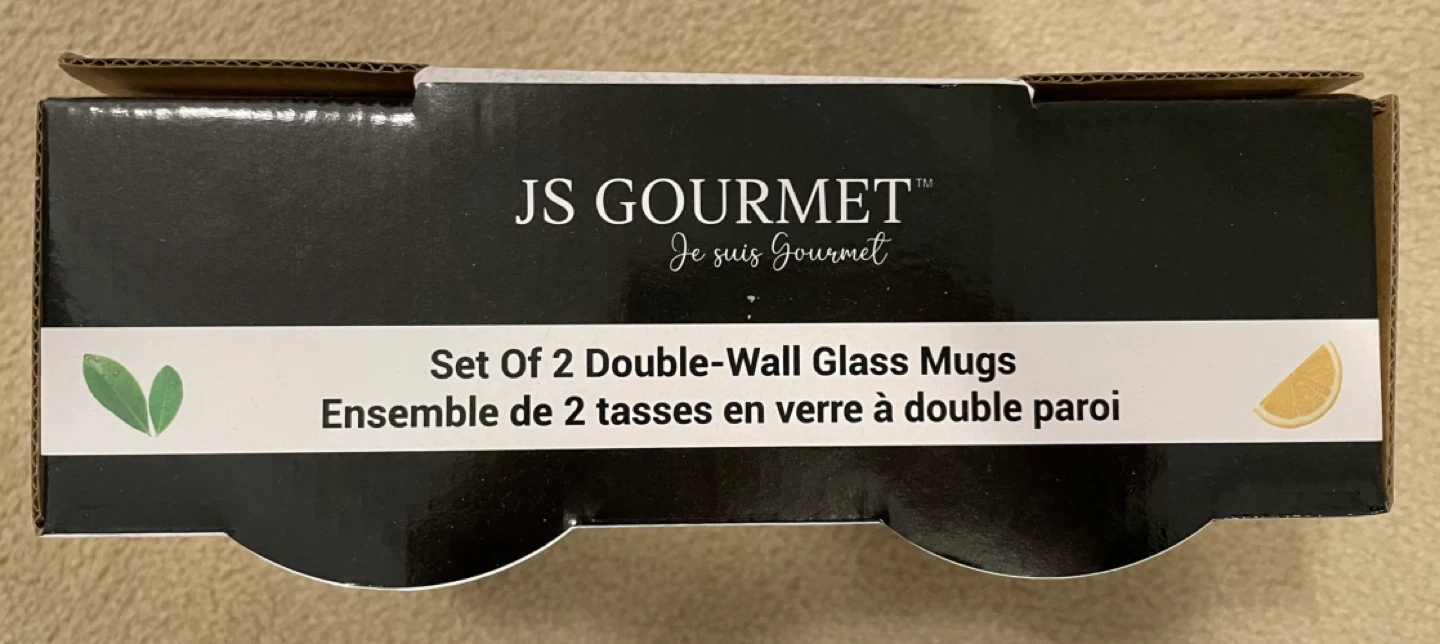 JS Gourmet Double-Wall Glass Mugs (Set of 2) - photo 3