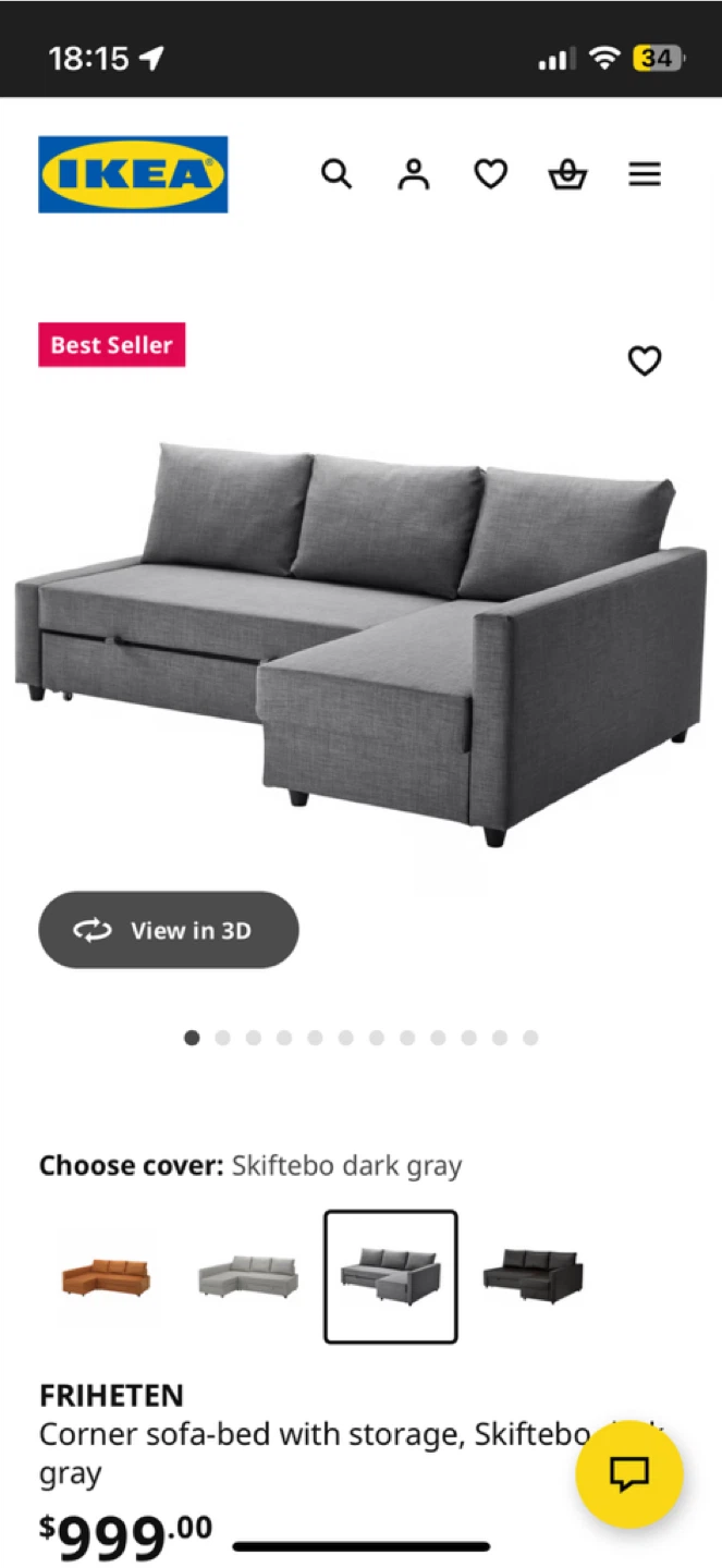IKEA FRIHETEN Corner Sofa-bed with Storage - photo 4