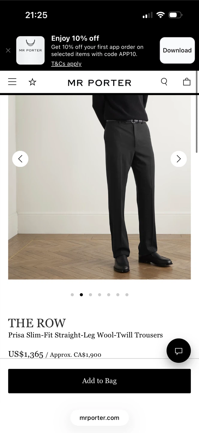 THE ROW Prisa Slim-Fit Wool Trousers Size 4 - photo 3