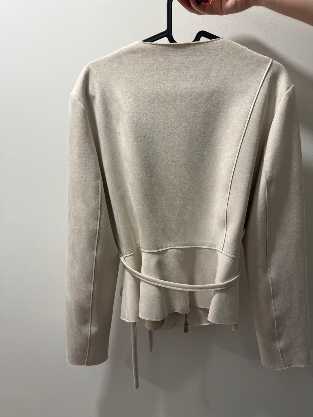 Zara Beige Faux Suede Jacket - Size S - photo 3