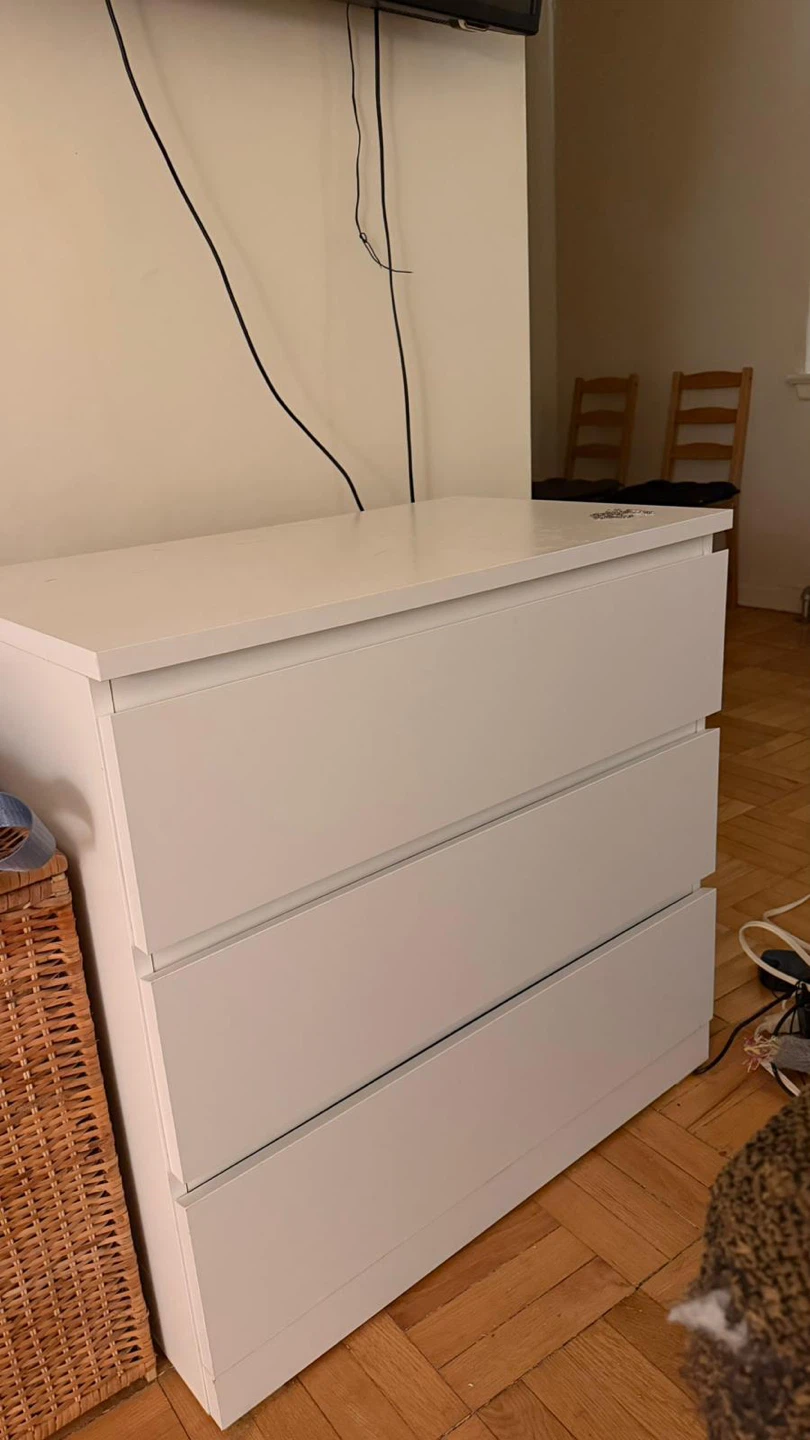 White 3-Drawer Dresser