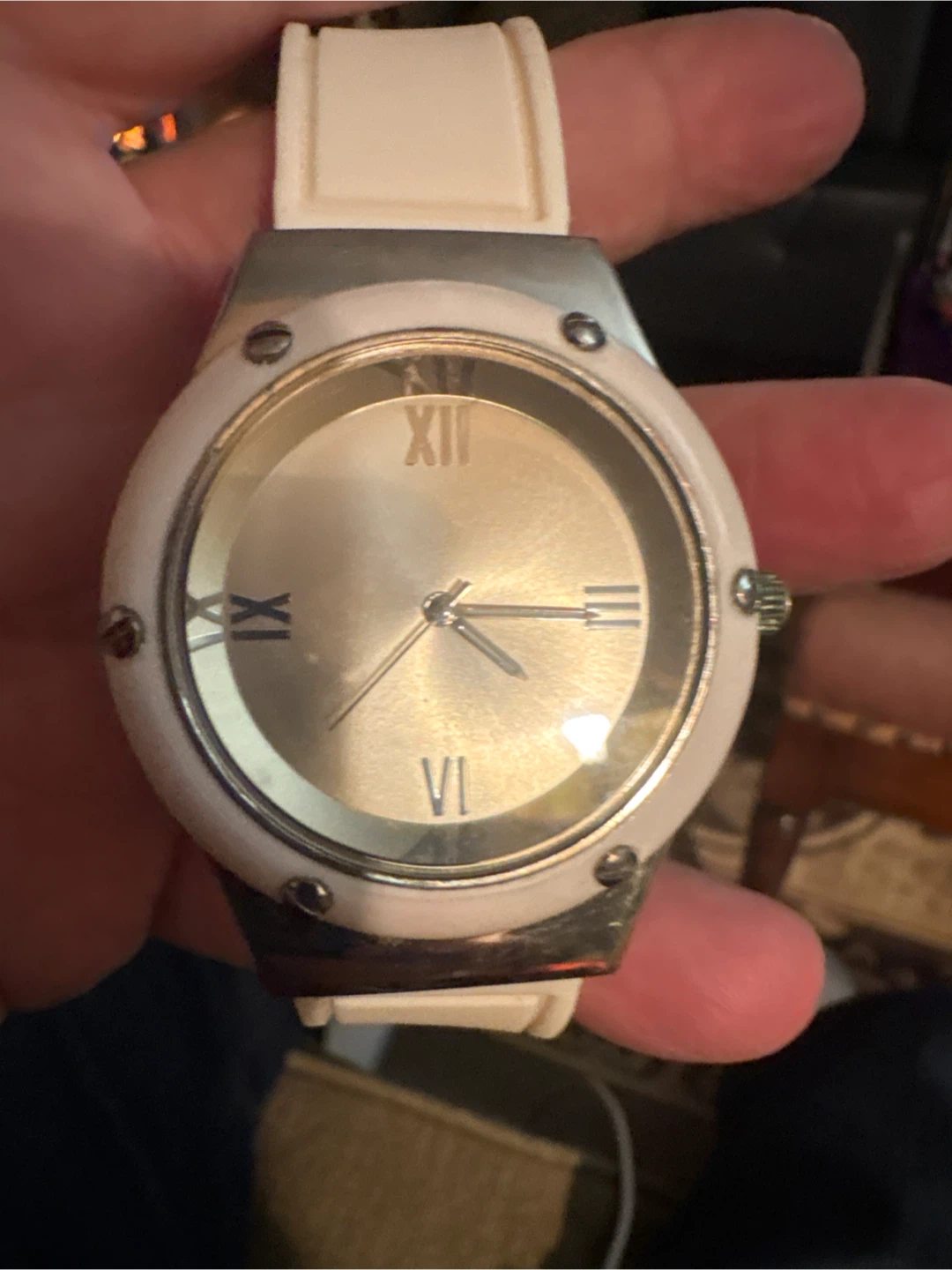 White and Silver Watch