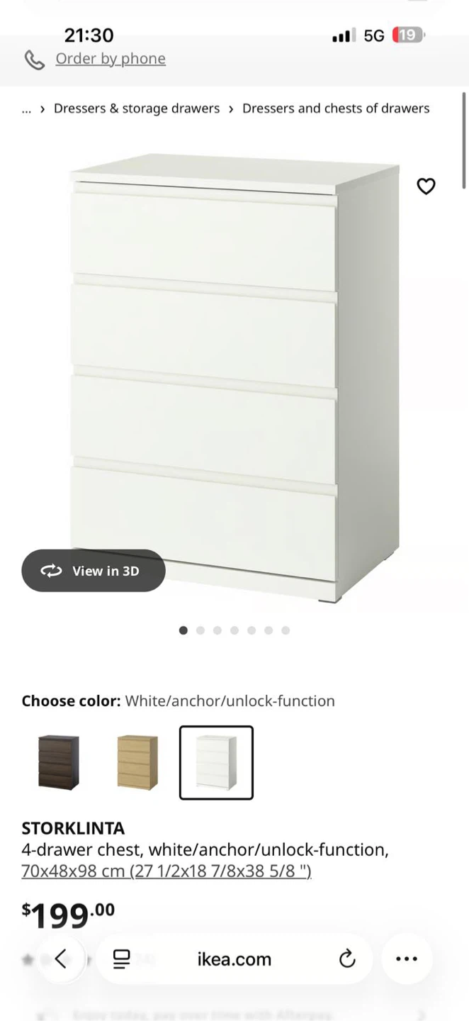 IKEA STORLINTA 4-drawer chest - White - photo 3
