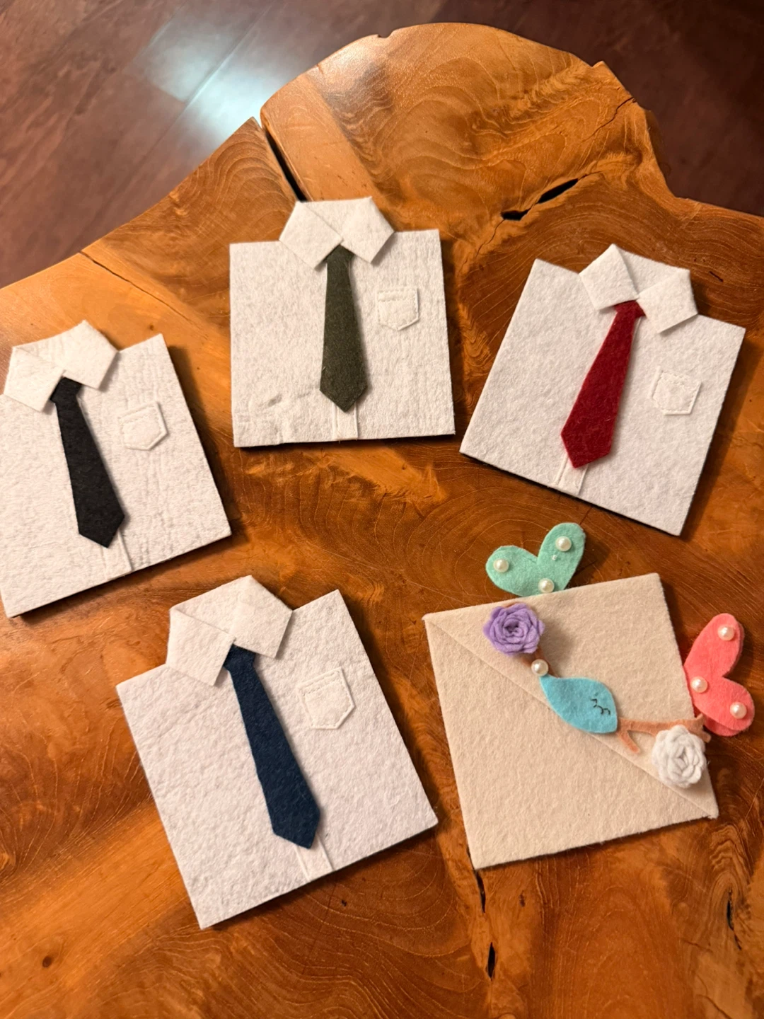 Handmade Felt Coasters - Shirt & Tie Design🏆