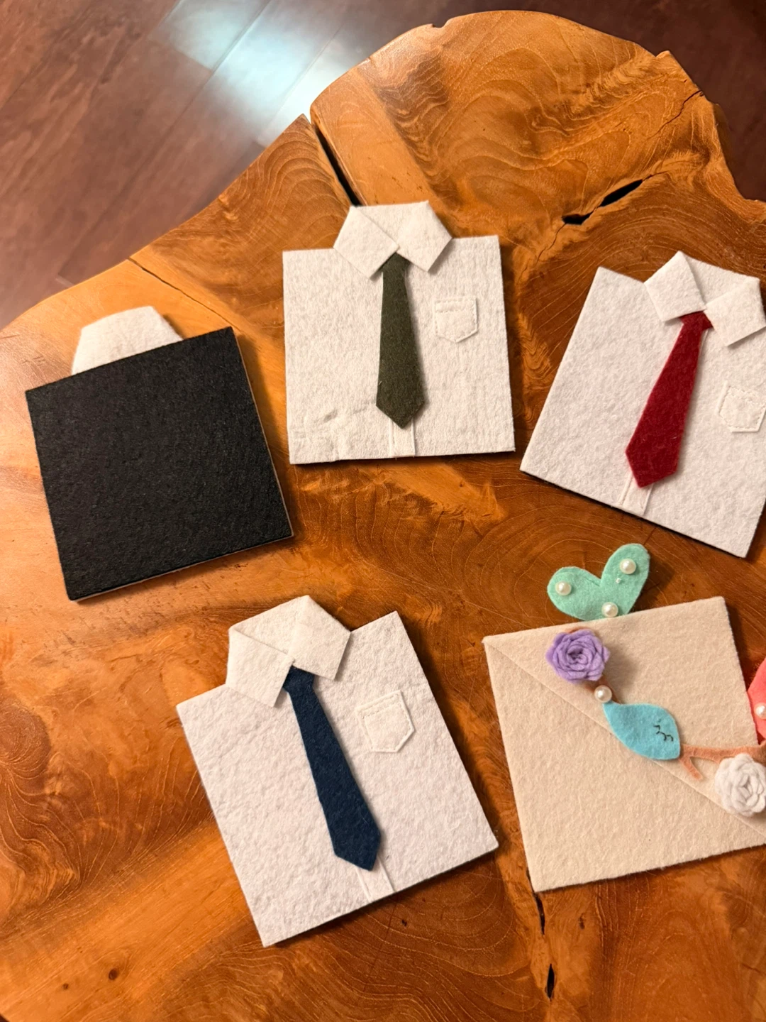 Handmade Felt Coasters - Shirt & Tie Design🏆 - photo 2