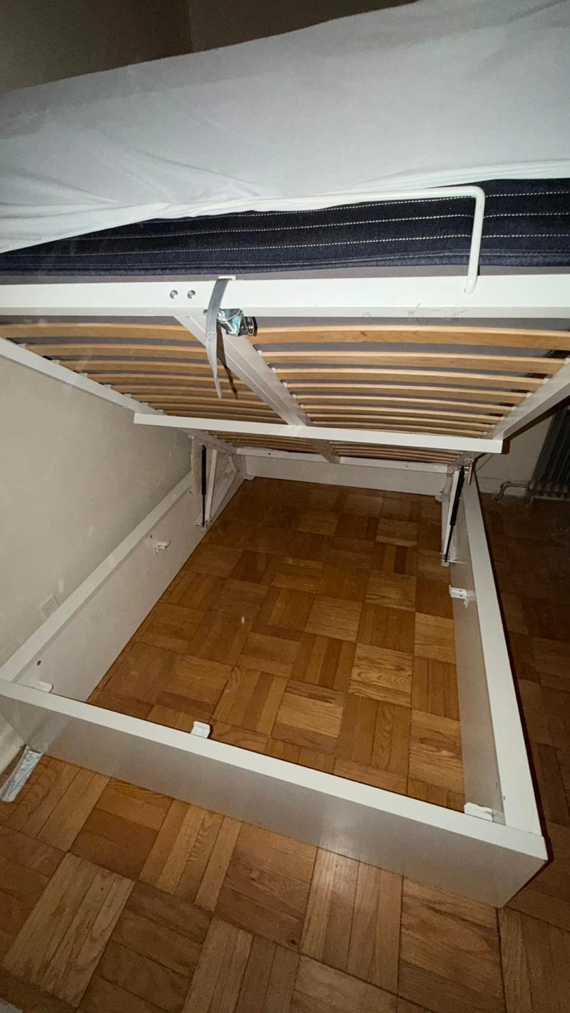 IKEA White Bed Frame with Storage - photo 4