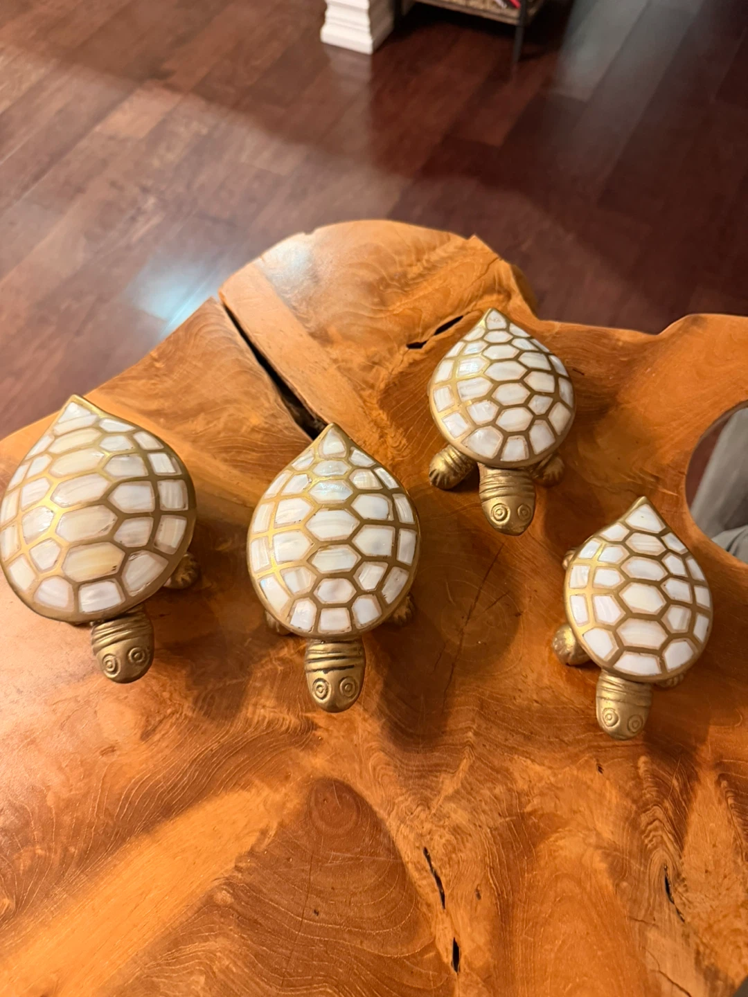 4 Turtle Trinket Dishes - Gold & White🏆