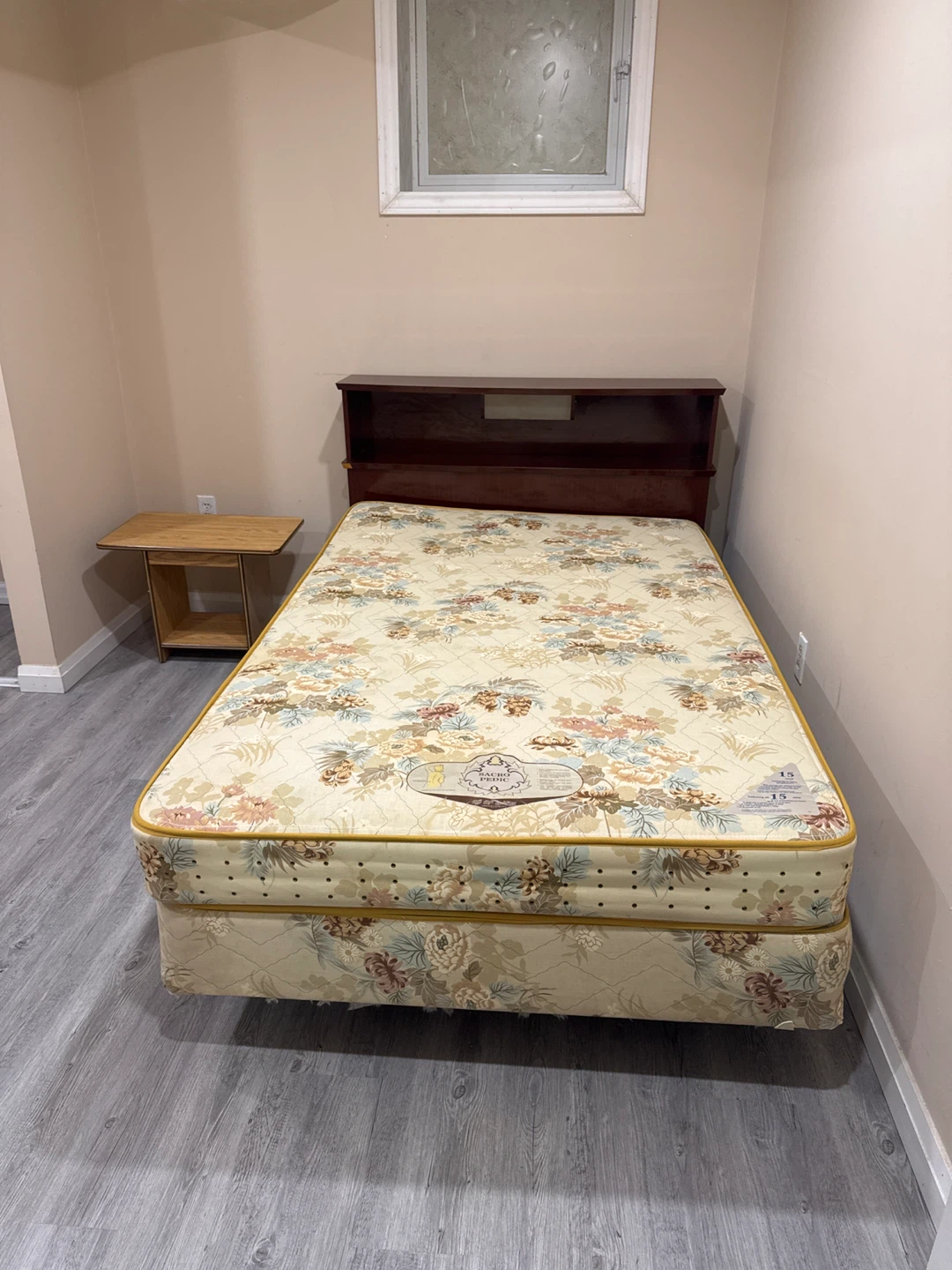 Floral Patterned Twin Bed with Headboard