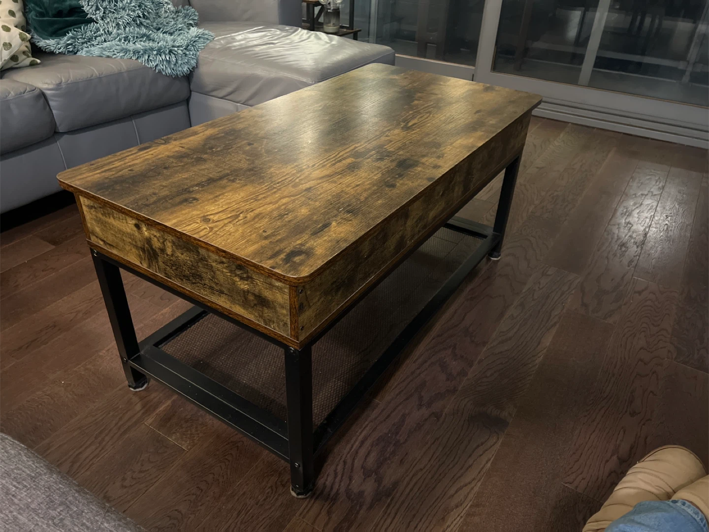 Lift Top Coffee Table - Rustic Brown - photo 2