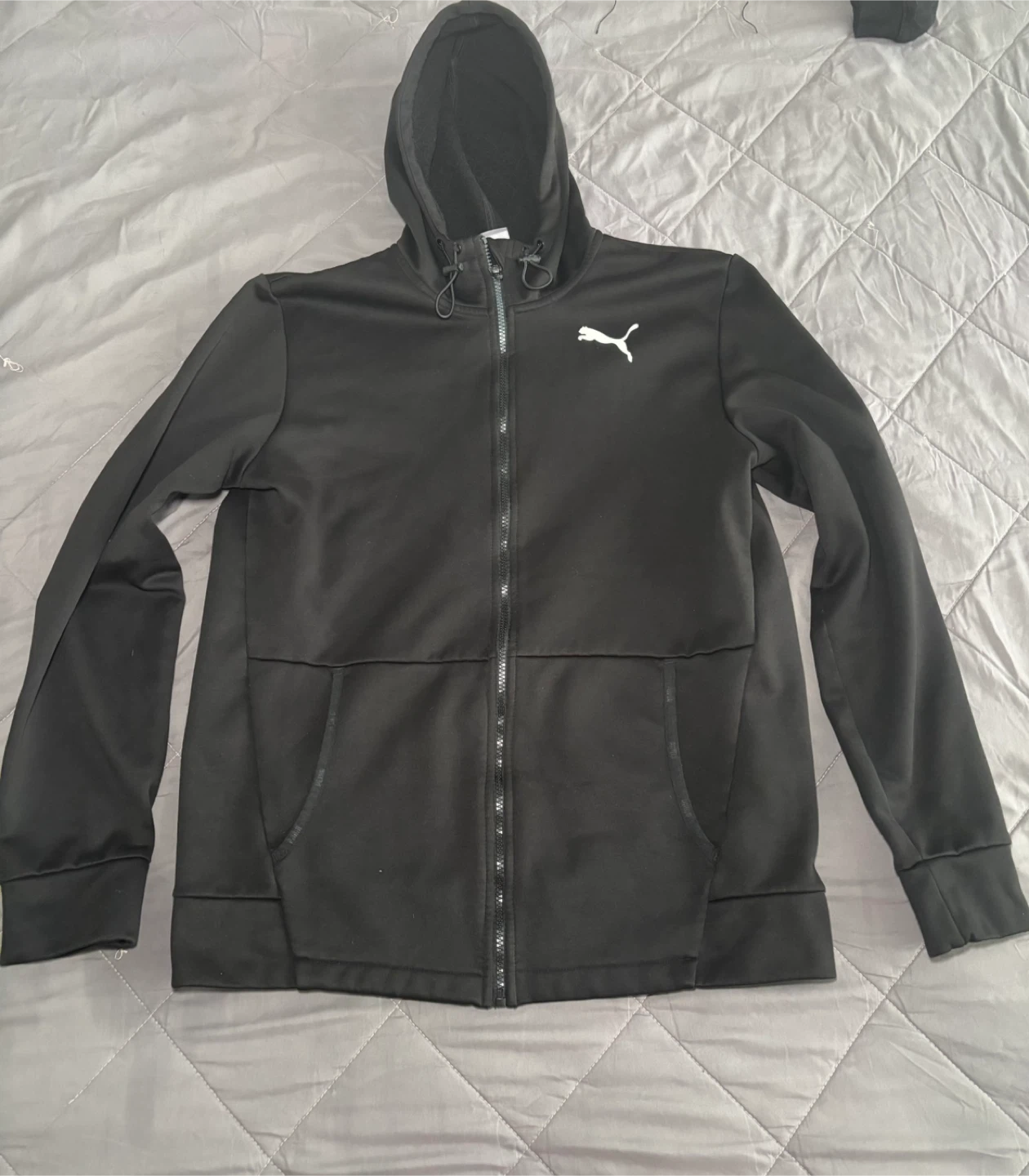 Puma Black Full Zip Hoodie - Size L
