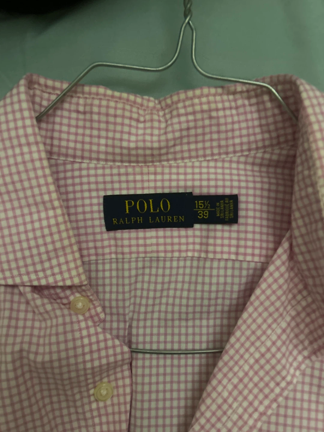 Polo Ralph Lauren Pink Checkered Shirt - 15 1/2 - photo 2