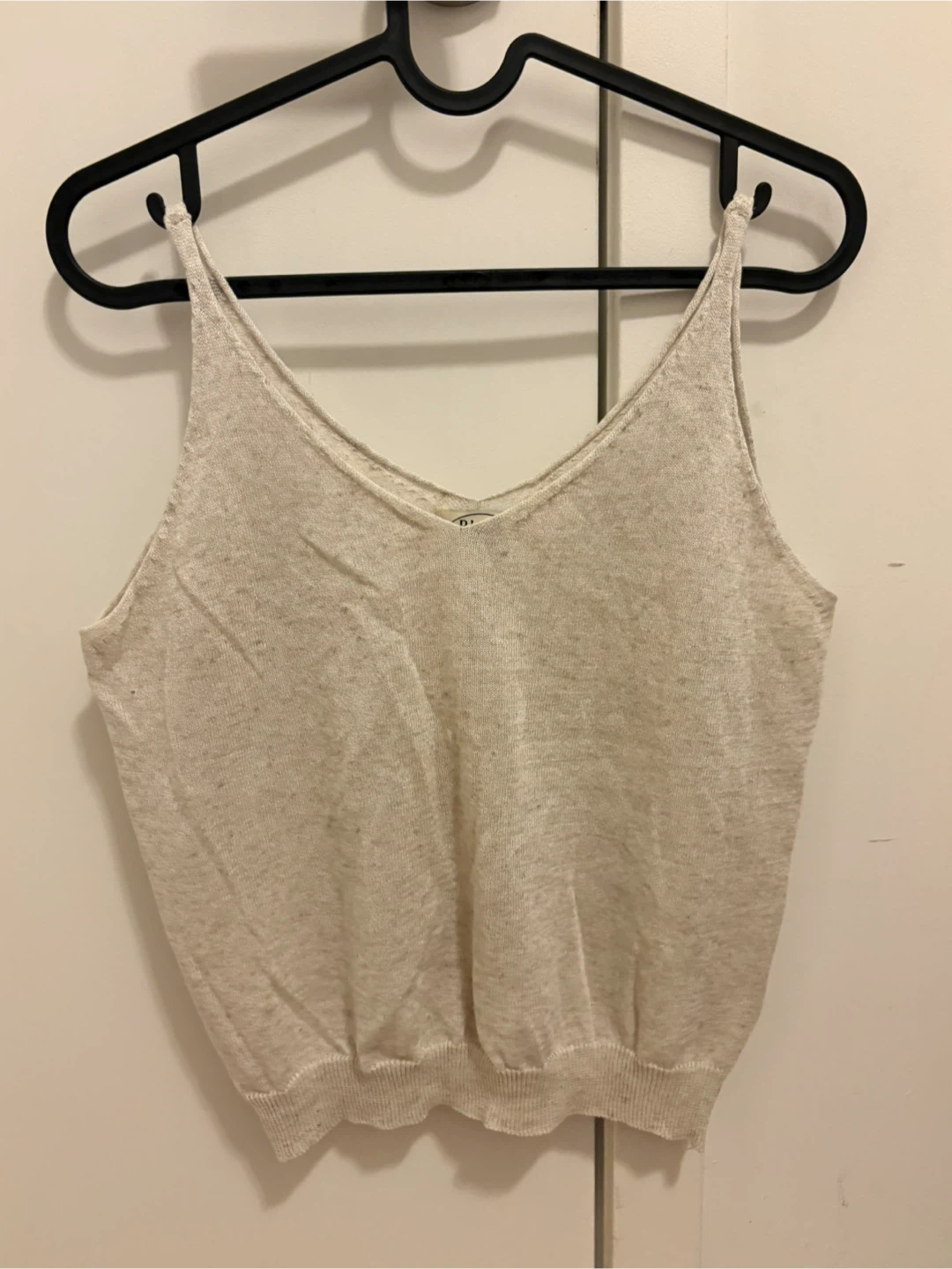 Blank Knit Tank Top - Beige