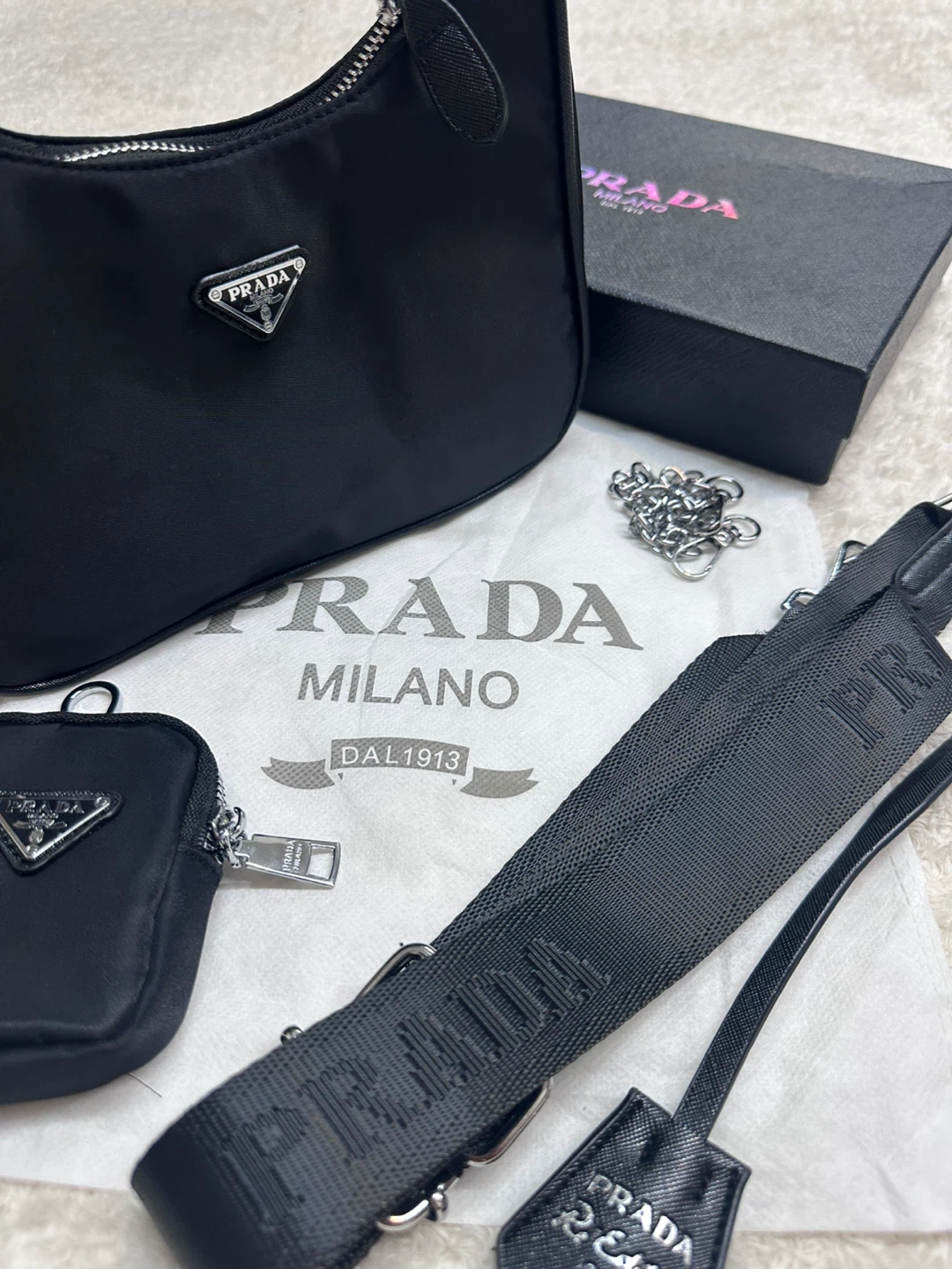 PRADA RE-EDITION 2005 Nylon Shoulder Bag – Full Set