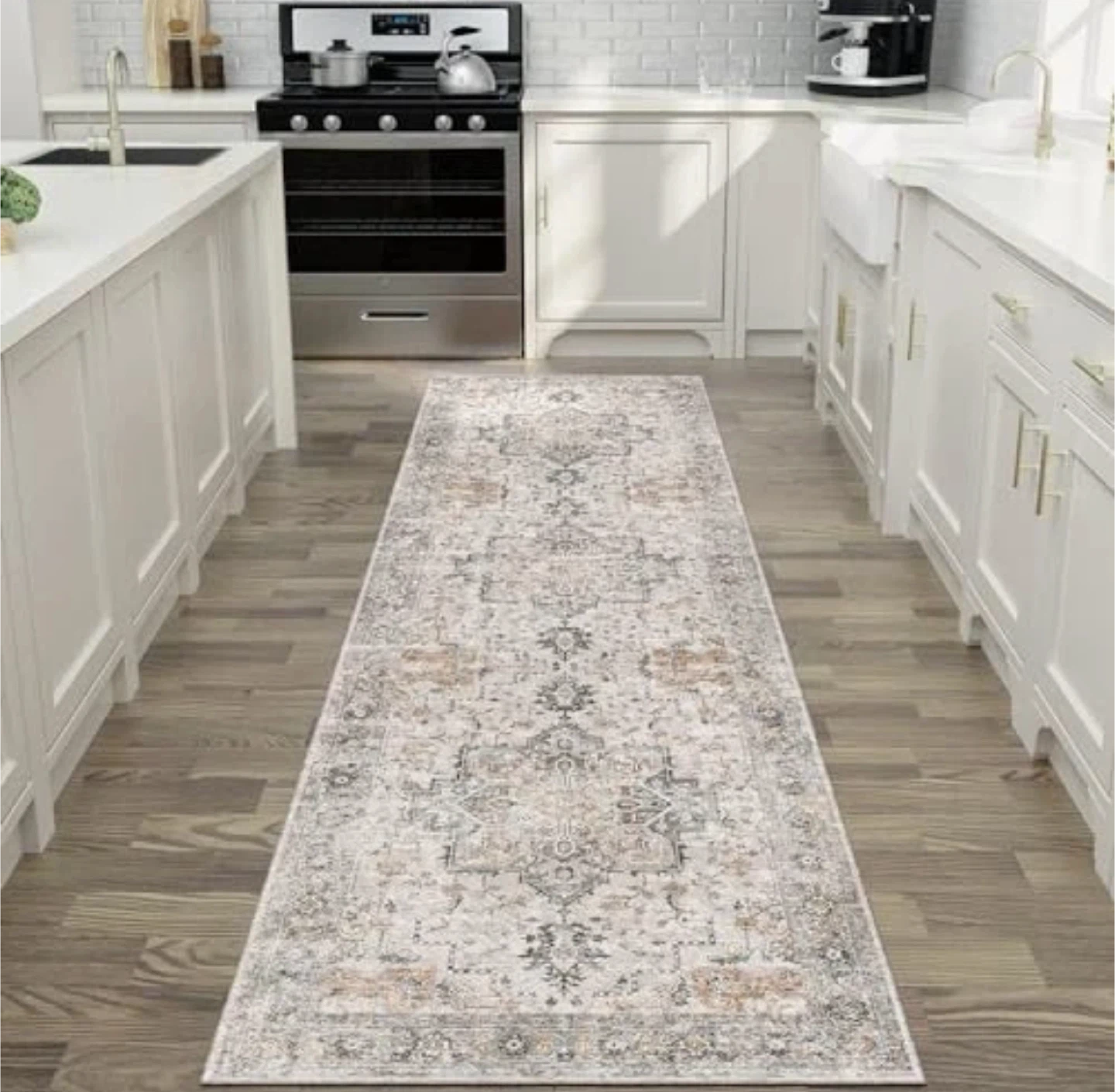 Runner Rug 2x8Non Slip Machine Washable Vintag