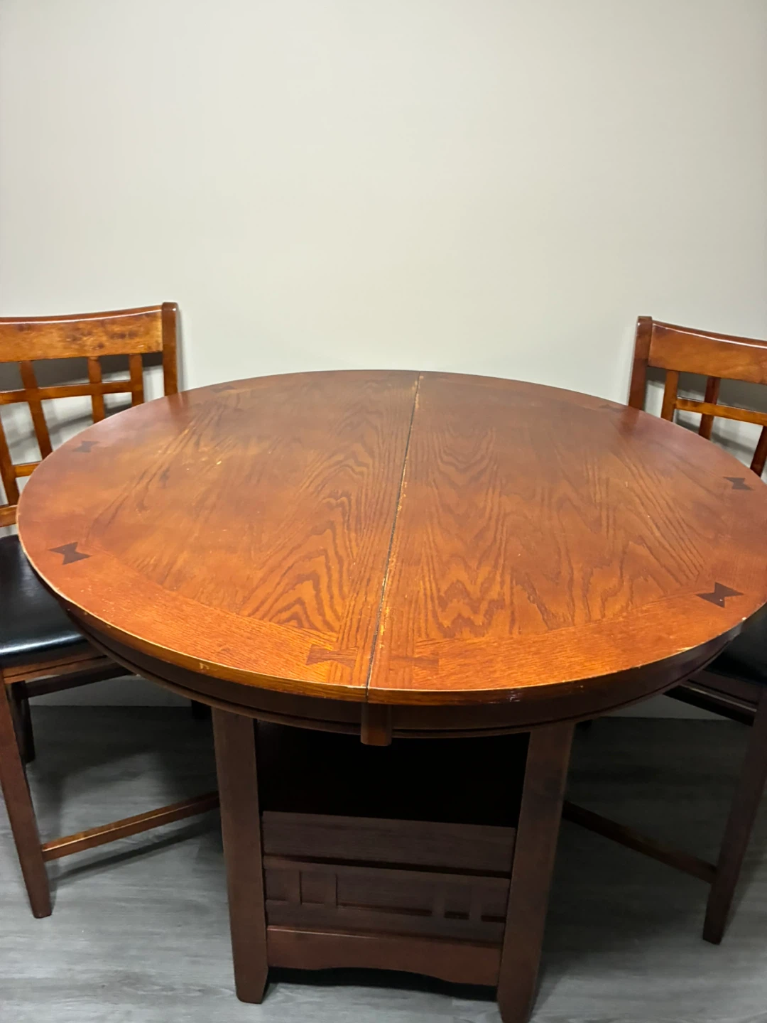 Wood Bar Height Table with 4 Chairs