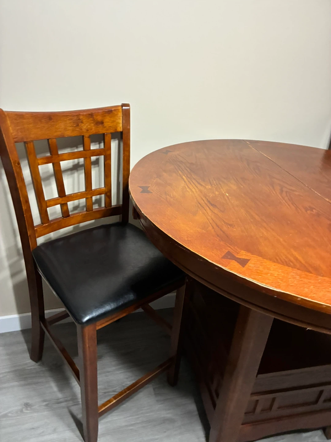 Wood Bar Height Table with 4 Chairs - photo 2