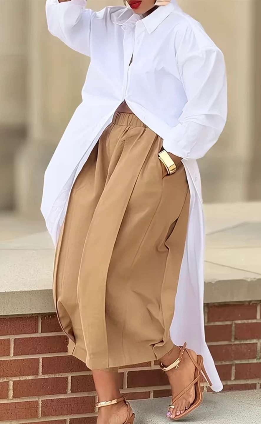 Wide Leg Khaki Pants