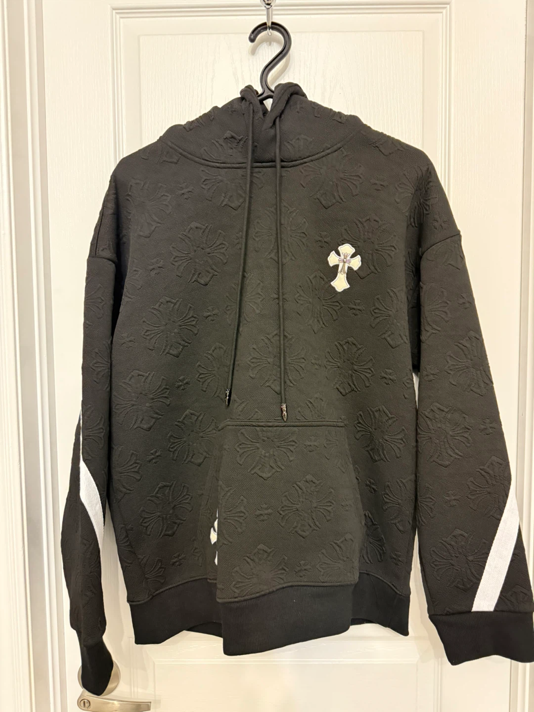 Black Floral Pattern Hoodie