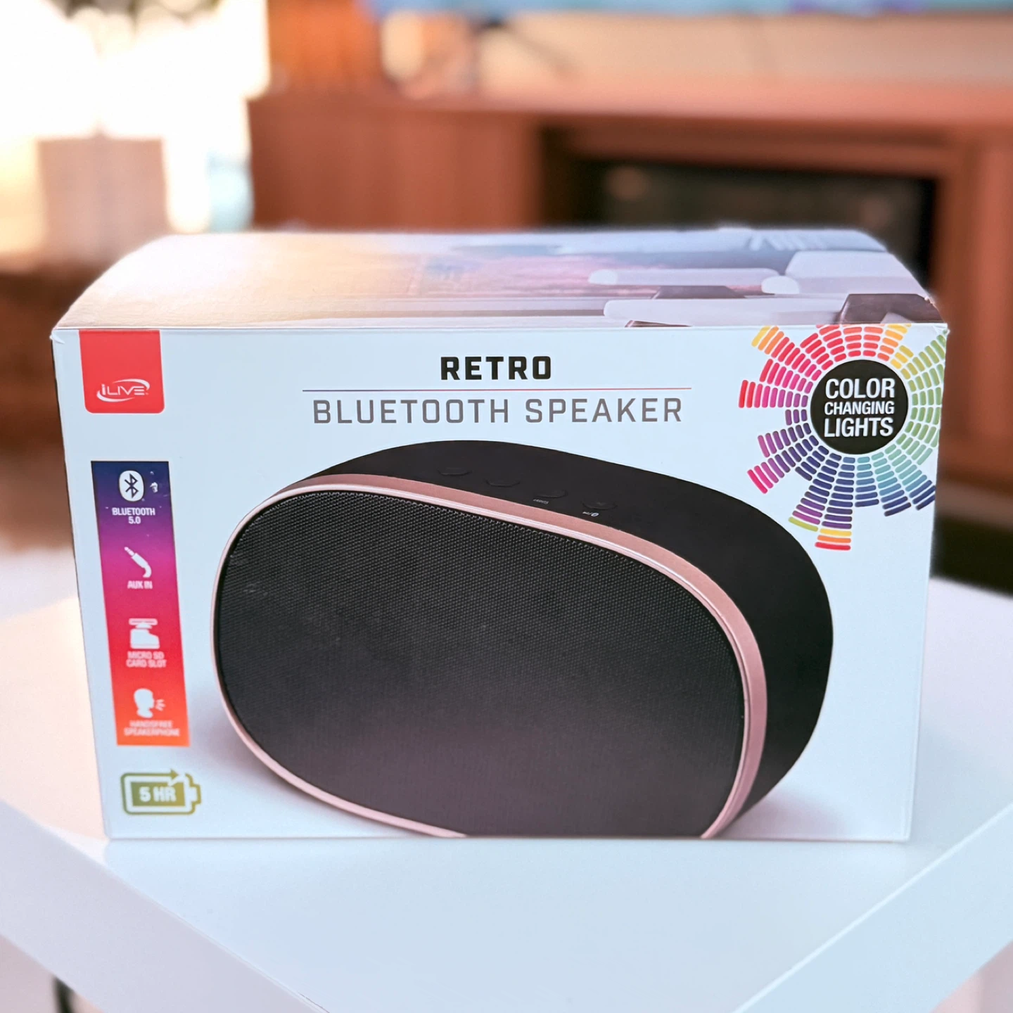 Retro Bluetooth Speaker w/ Color Changing Lights