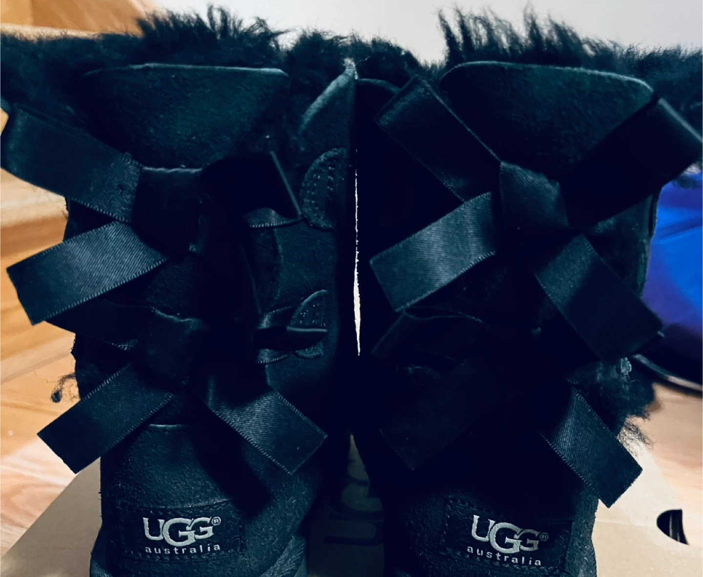 UGG Bailey Bow II Black Boots - Size 13
