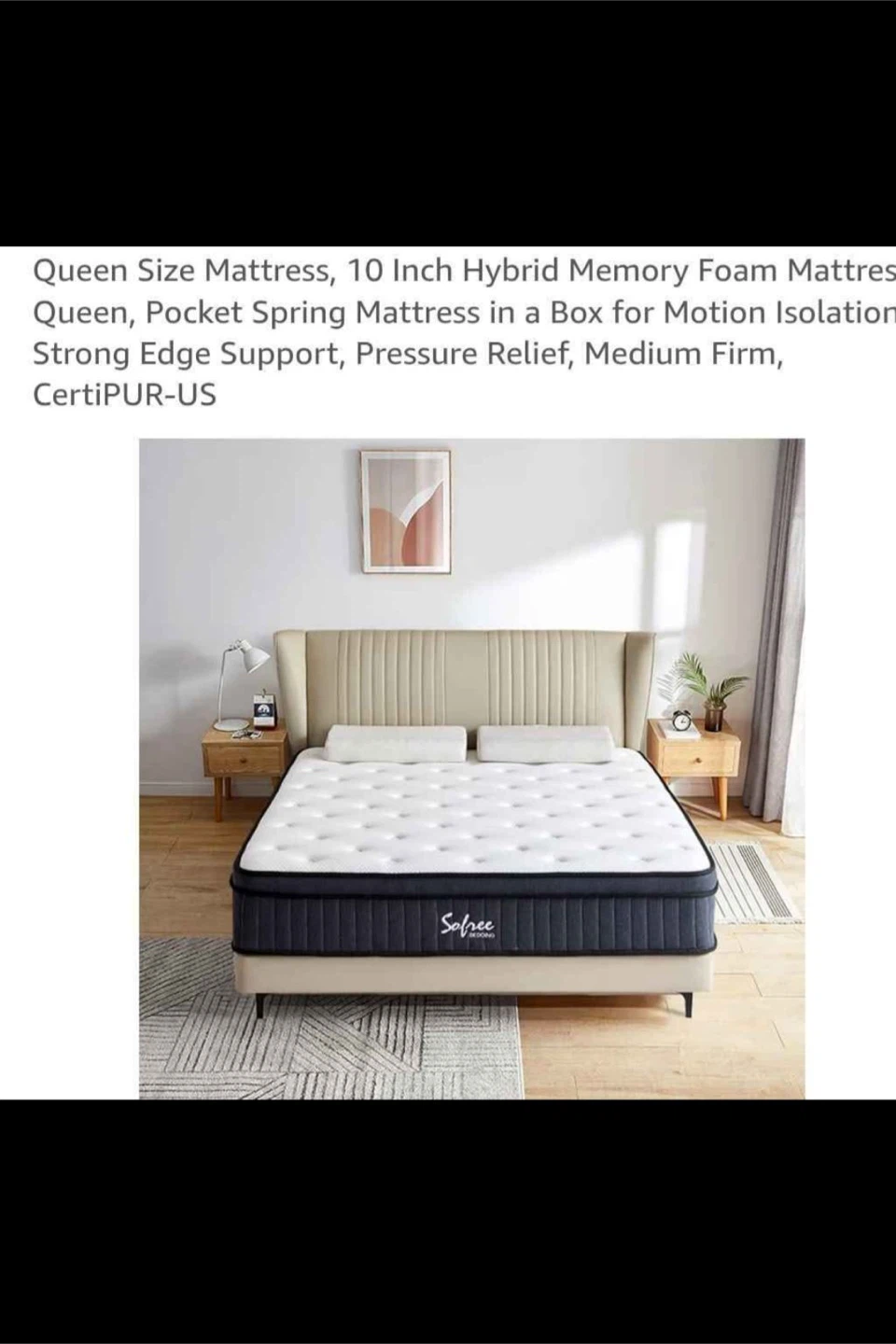 Sofree Queen Size 10 Inch Hybrid Mattress - Medium Firm - photo 3