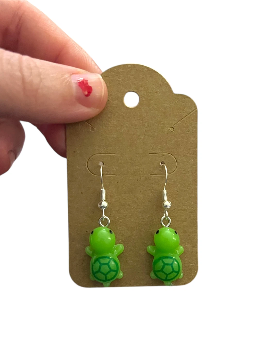 Cute Green Turtle Dangle Earrings