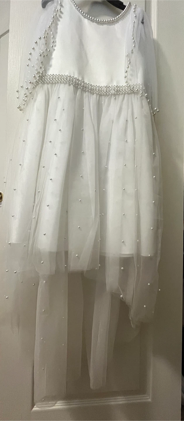 Couture Princess White Pearl Dress -Size 12 - photo 3