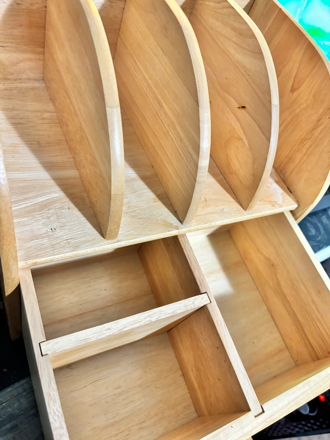 Wooden Desk Organizer with Drawer - photo 4