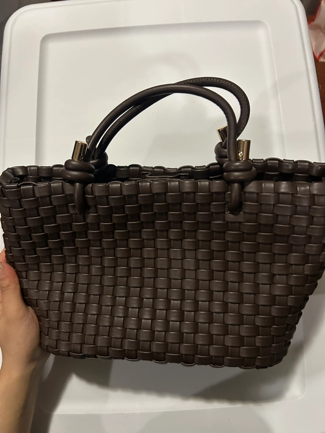 NOT USED H&M Brown Woven Tote Bag
