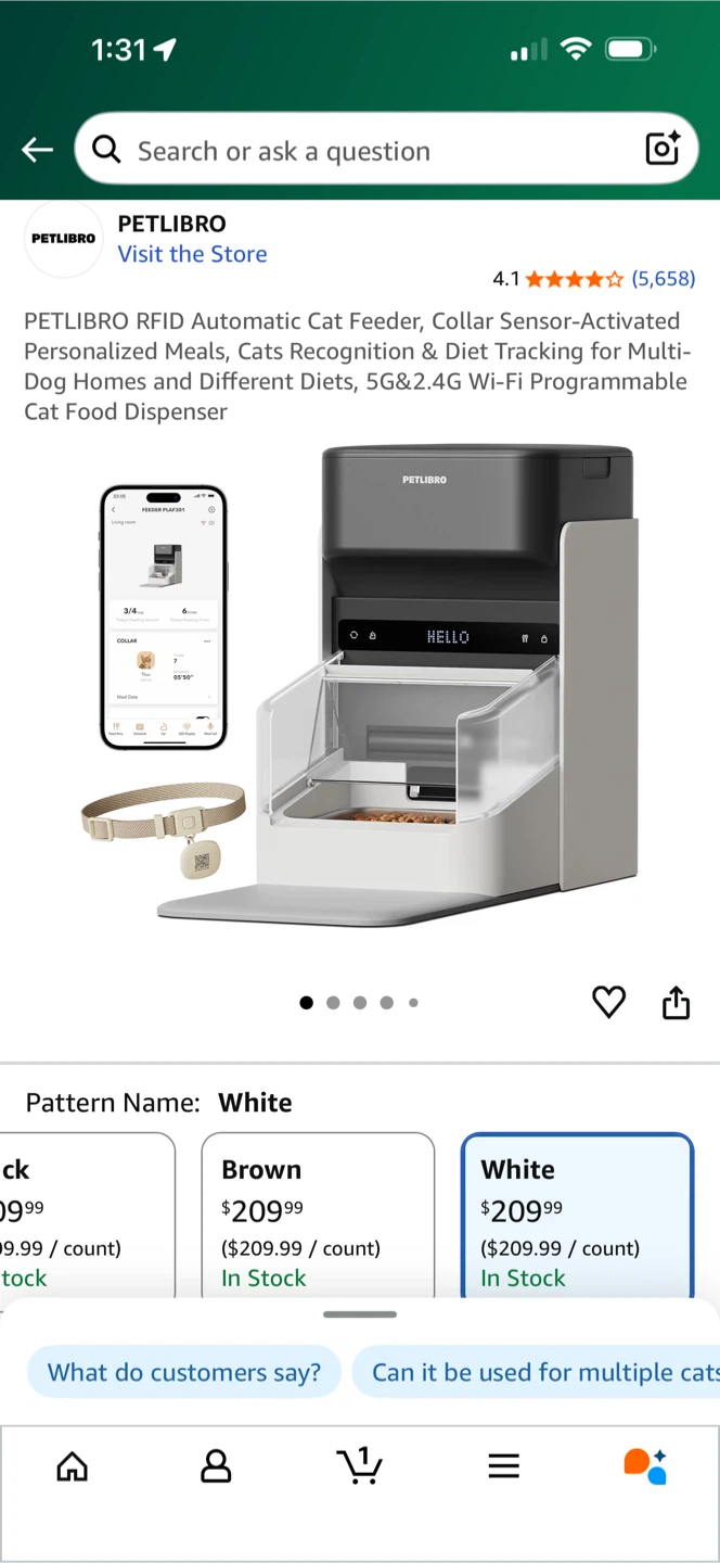 PETLIBRO One RFID Smart Feeder - White