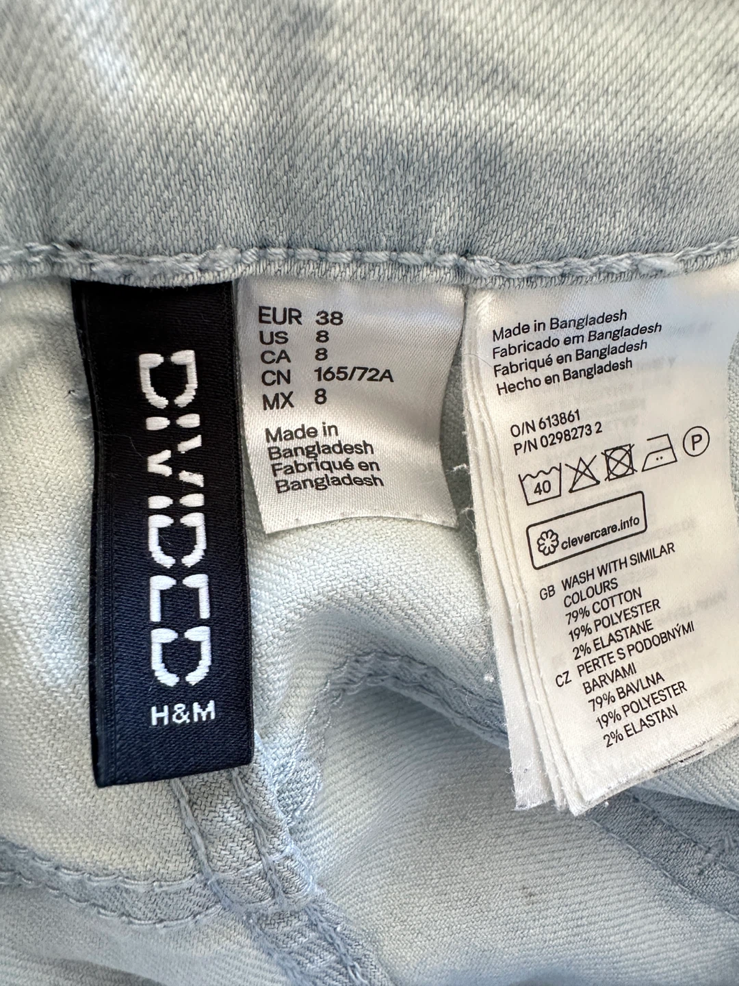 H&M Divided Light Blue Ripped Jeans - Size 8 - photo 3