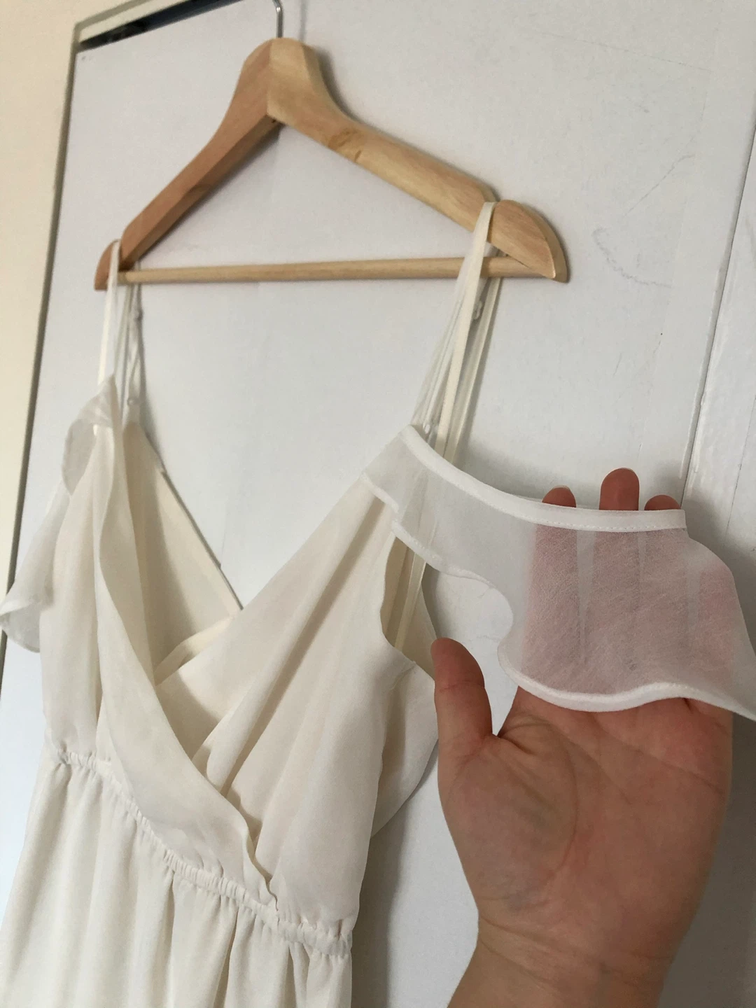 White Summer Dress Fairy Drop Shoulder Strap - Size L - photo 5