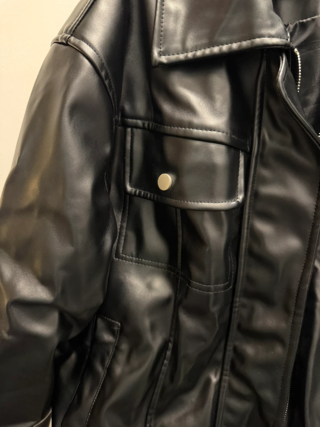 Faux Leather Jacket - Size M - photo 2
