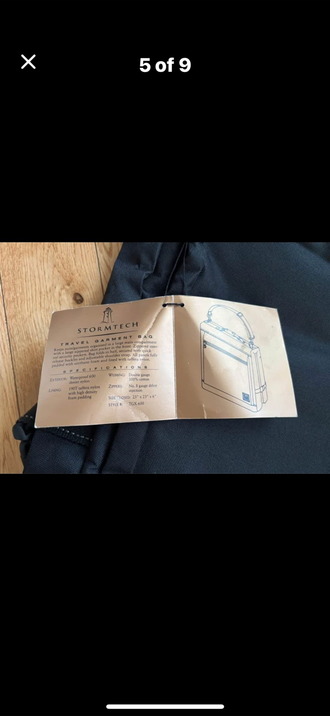 Black Travel Garment Bag-Stormtech-Brand New - photo 5