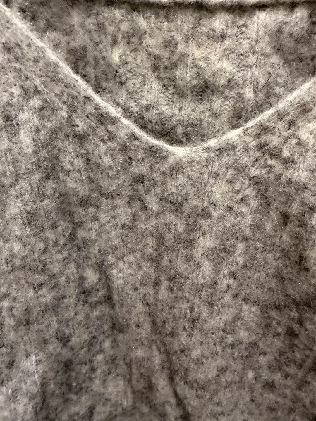 Grey V-Neck Knit Sweater - photo 3