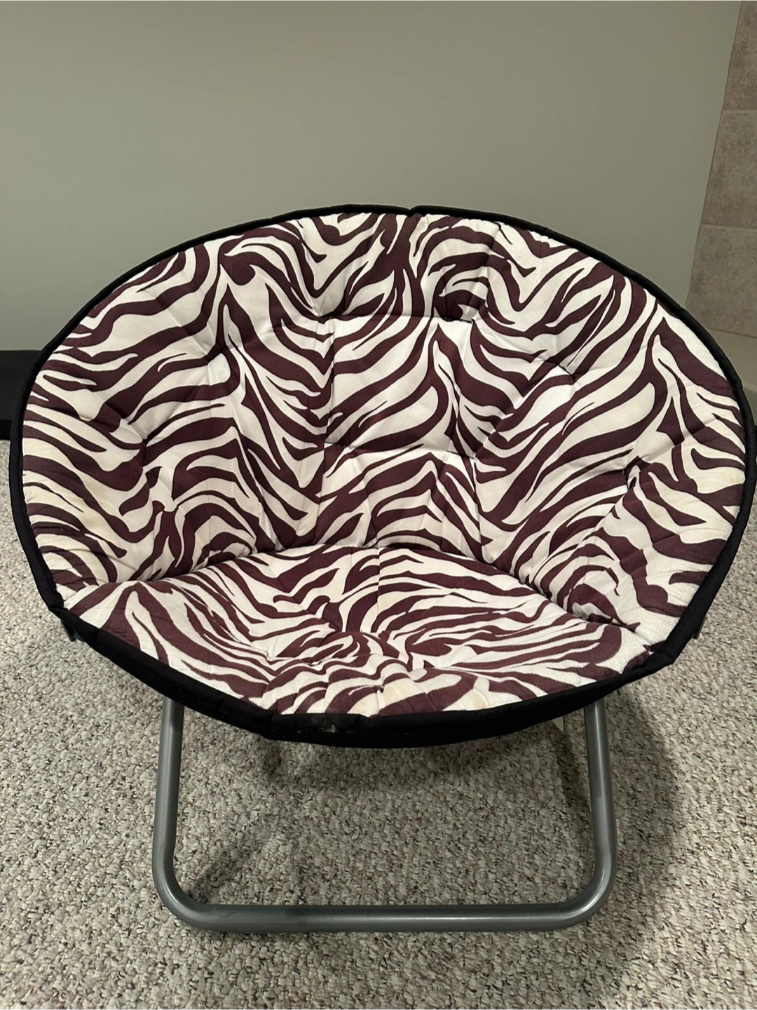Foldable Saucer Chair - Zebra Print - photo 2