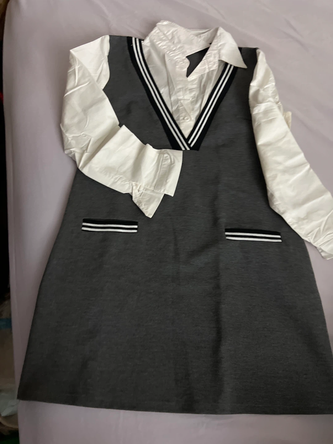 Grey & White Dress - photo 2