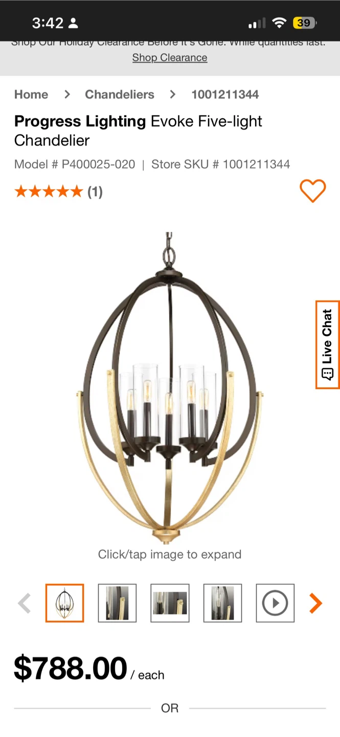 Progress Lighting Evoke Six-light Chandelier - need it gone - photo 4