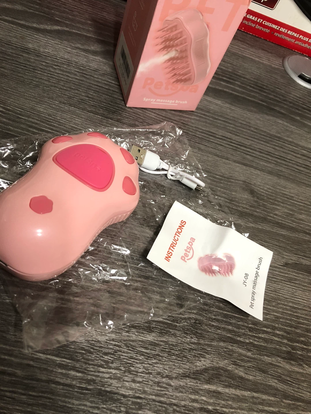 NEW- Petspa Spray Massage Brush - Pink - photo 2