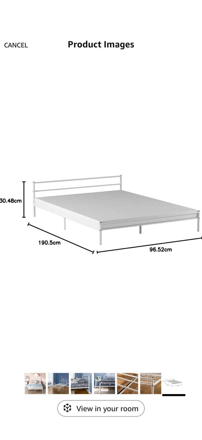 White Metal Twin Bed Frame - photo 4