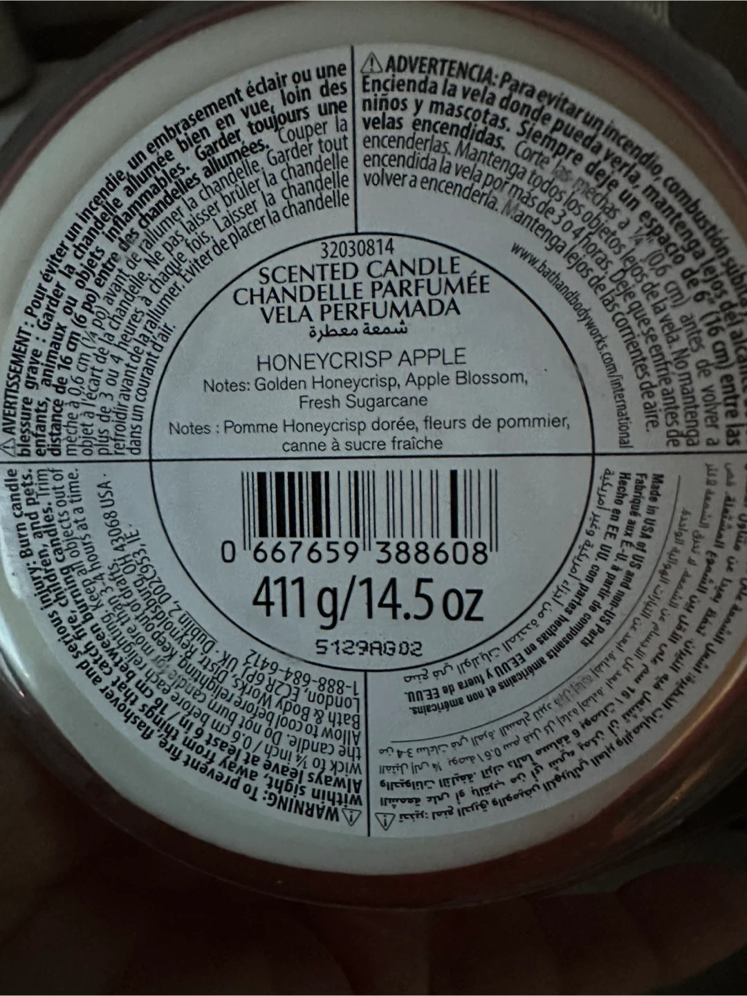 NEW-3 wick Candle Bath & Body Works Honeycrisp Apple Candle - photo 3
