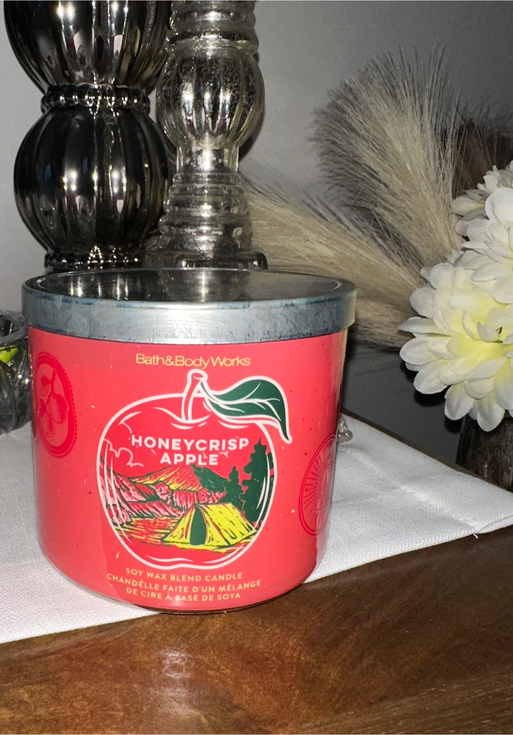 NEW-3 wick Candle Bath & Body Works Honeycrisp Apple Candle