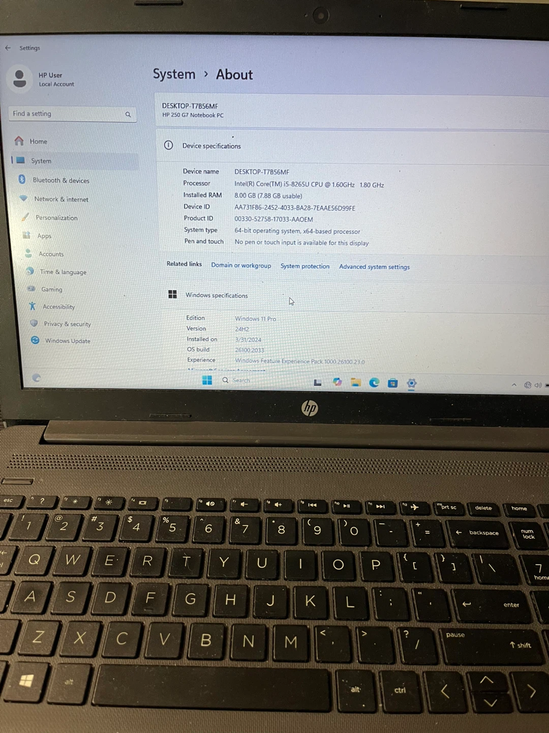 HP ProBook 250 G7 i5/8gb/256gb windows 11 with charger - photo 3