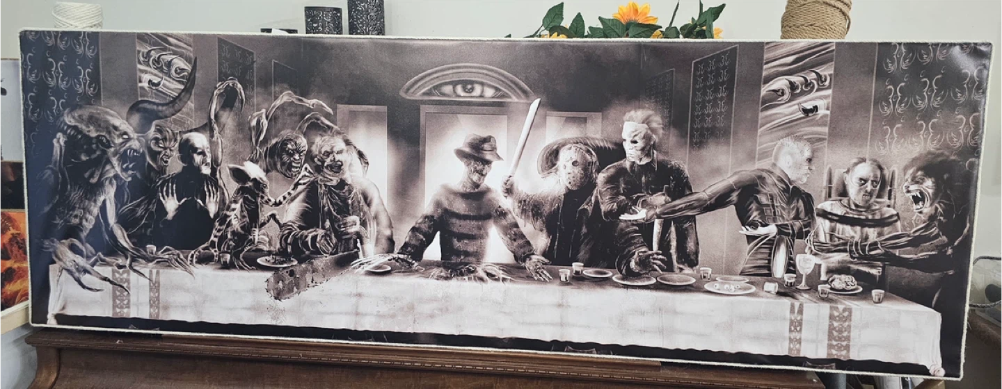 Horror Movie Last Supper Canvas