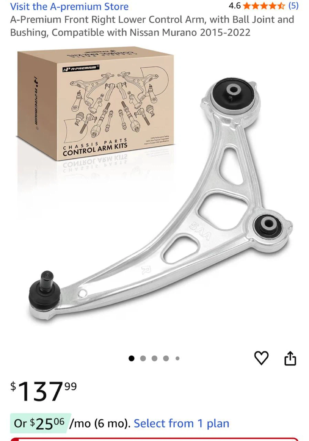 A-Premium Front Right Lower Control Arm with Ball - photo 3