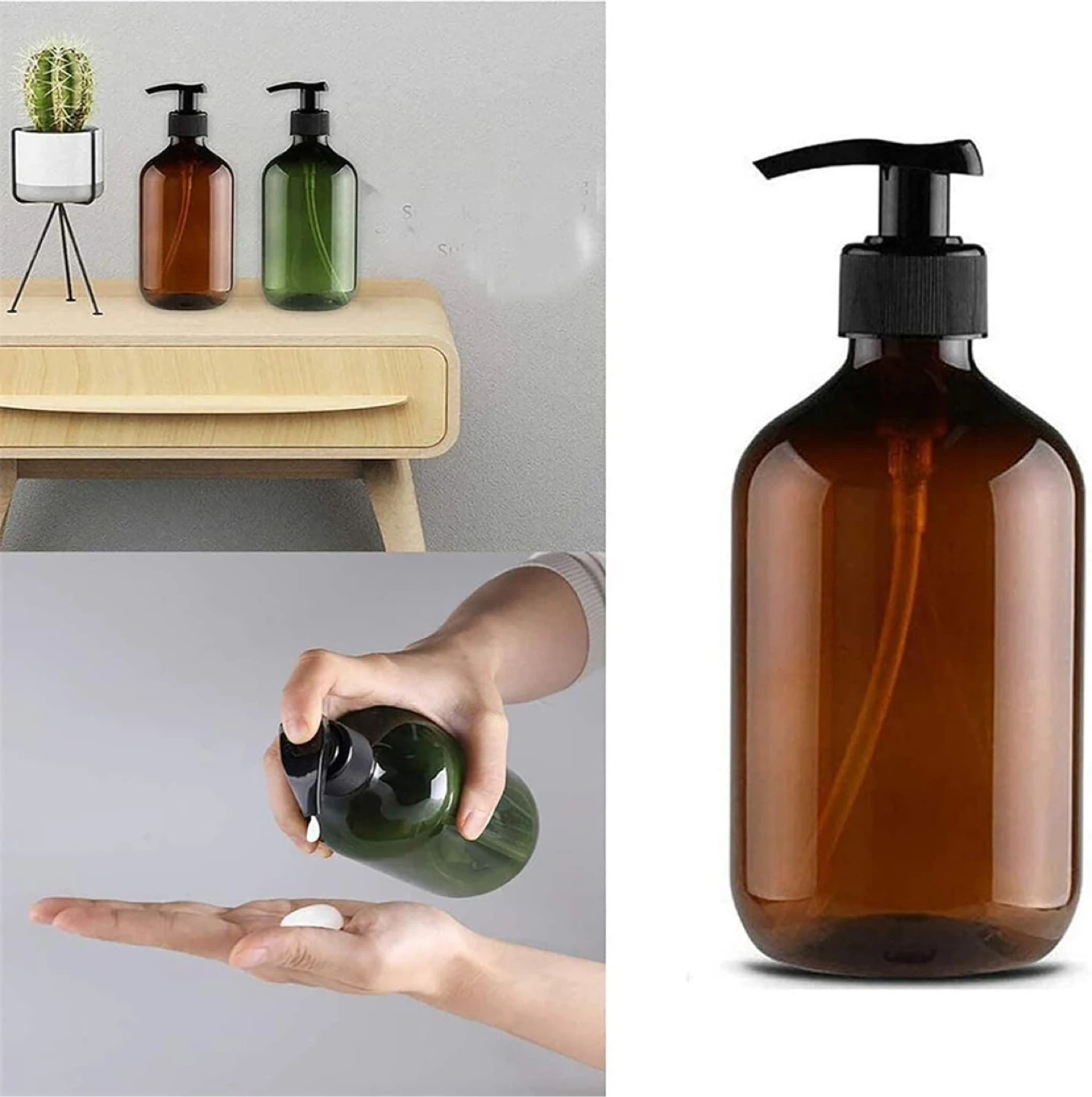 500ml Press-Type Soap Dispenser Plastic Bottle Set - photo 4