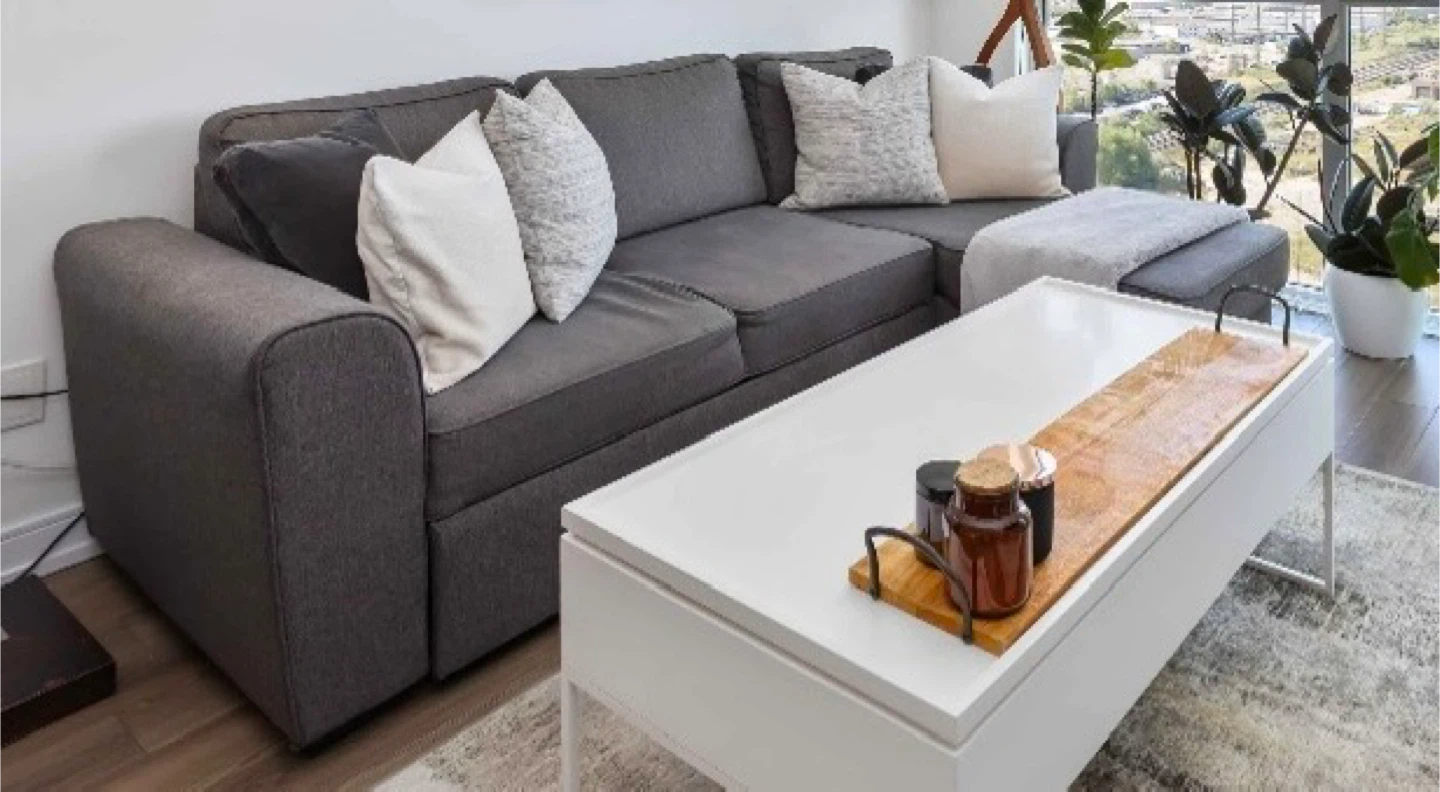 Grey Sectional Sofa bed with Storage