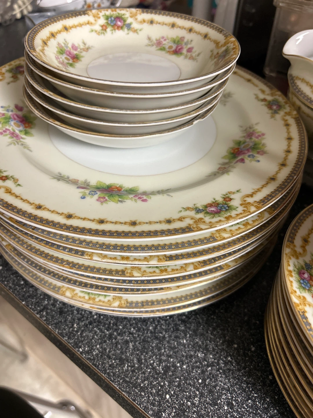 Gold China Floral Dinnerware Set - photo 5
