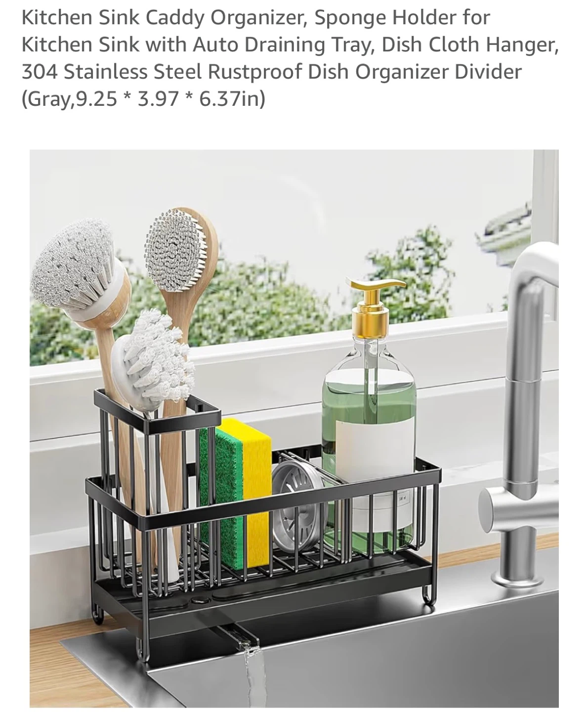 BRAND NEW Kitchen Sink Caddy Organizer, Black - photo 2