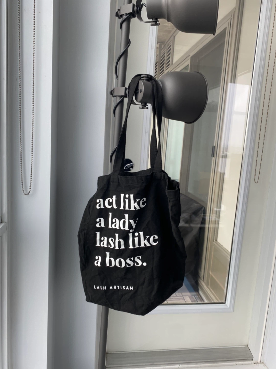 🧡 Lash Artisan Black Tote Bag - "Act Like a Lady"